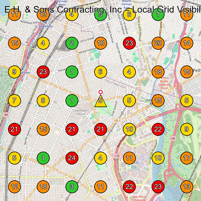 E.H. & Sons Contracting, Inc General Contractor GeoGrid ranking map for None